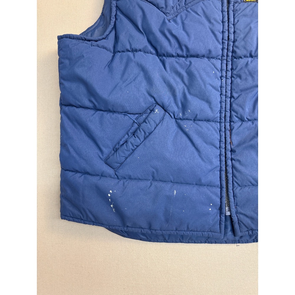 Vintage Lee Storm Rider Puffer Vest Mens XL Navy Blue Quilted Western USA - Picture 3 of 6